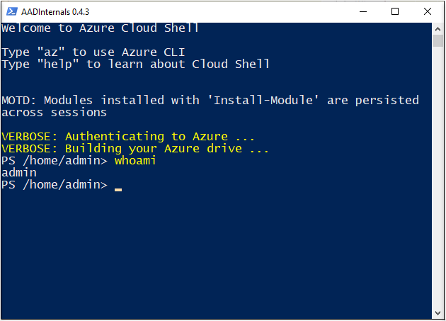 Using Azure Cloud Shell from PowerShell